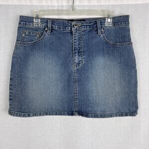 Vintage Y2K Aeropostale Skirt Denim Micro Mini Fairy Grunge Indie Boho Festival